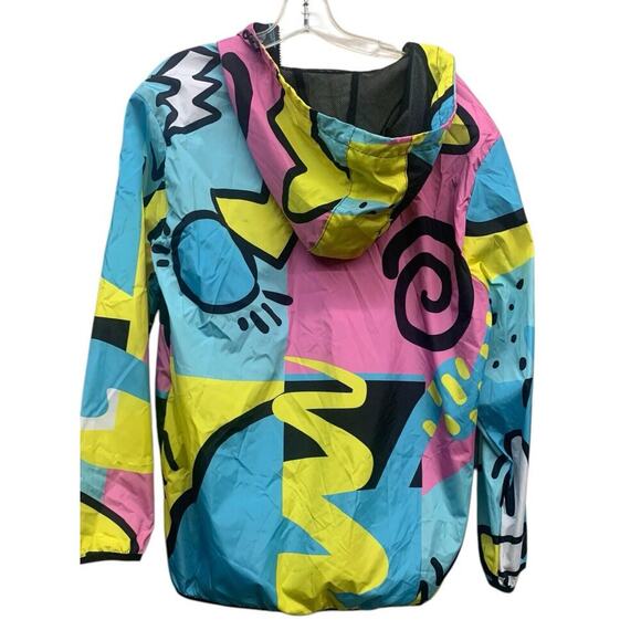 Reason Brand Peace Sign RELAX ANORAK Abstract Mesh Lined Windbreaker Men's L NEW - Picture 9 of 12